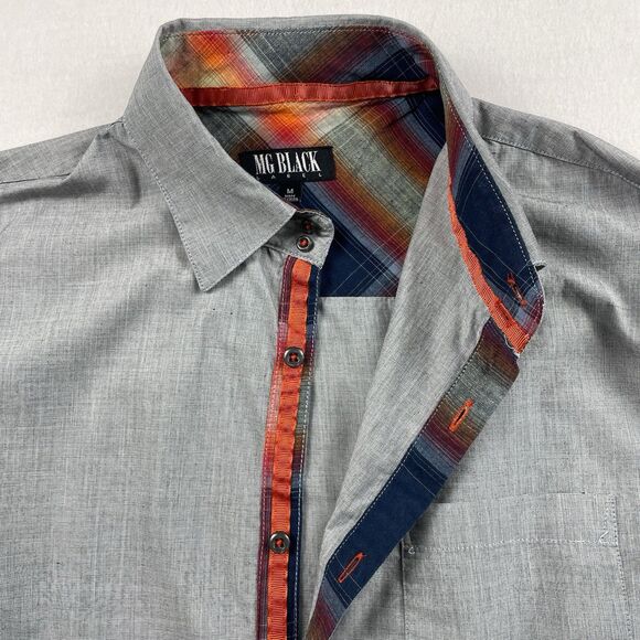 MG Black Label Men's Long Sleeve Button Down Sunset Gray-M - Picture 5 of 13